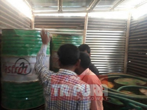 36 drums of black-market's petrol recovered from a ration shop 